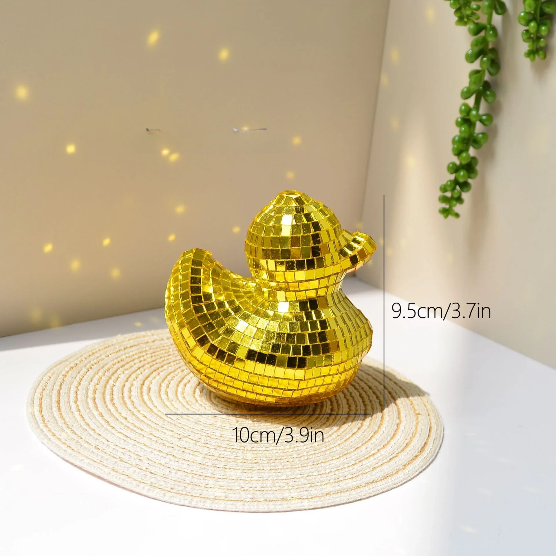 Desktop Fun Disco Ornament Yellow Duck Disco Ball Duck Mirror Glass Decoration Creative Ornament Home Party Decoration Props