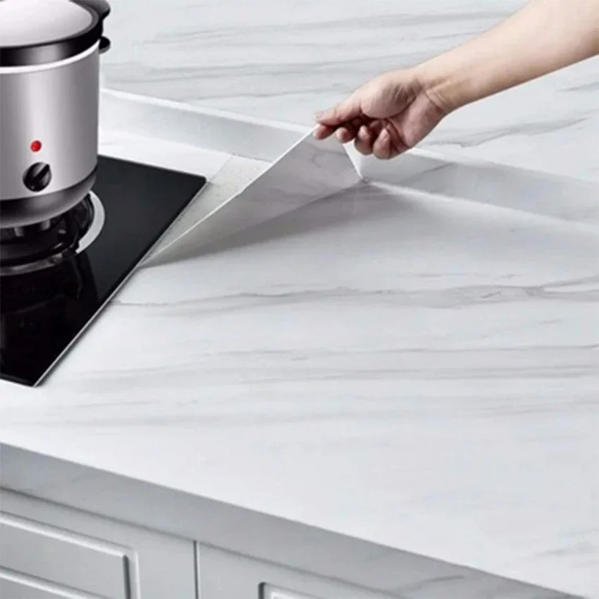 

5Meter PVC Marble Pattern Self-Adhesive Wallpaper Oil-Proof Waterproof Decorative Film for Desktop Window Sill Wall Kitchen