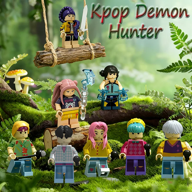 Hot KPop Demon Hunters A Group of Mini  Demon Hunters and Assemble Toy with Dolls Desktop Decoration Gift Christmas Gift