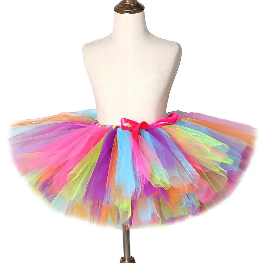 

Fluffy Rainbow Tutu Skirt for Girls Colorful Dance Ballet Tutus for Toddler Birthday Costumes Candy Princess Skirts 1-14 Years