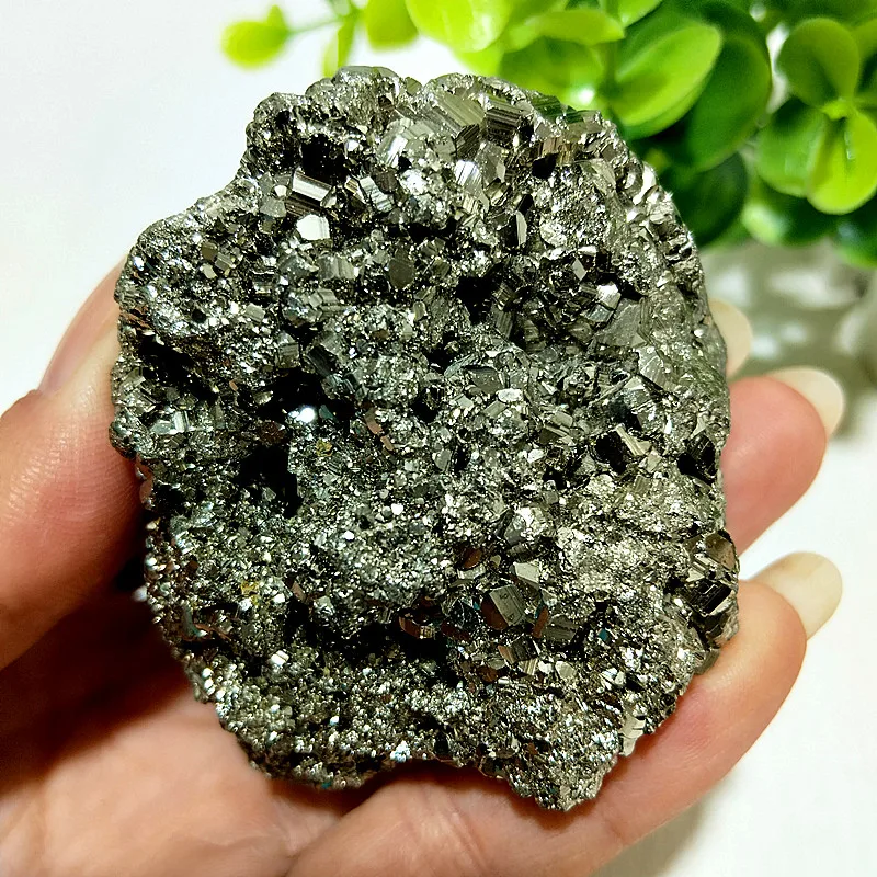 Natural Stone Raw Ore Pyrite Glittering Granular Specimen witchcraft Meditation Energy Feng Shui Crystal Room Decorations