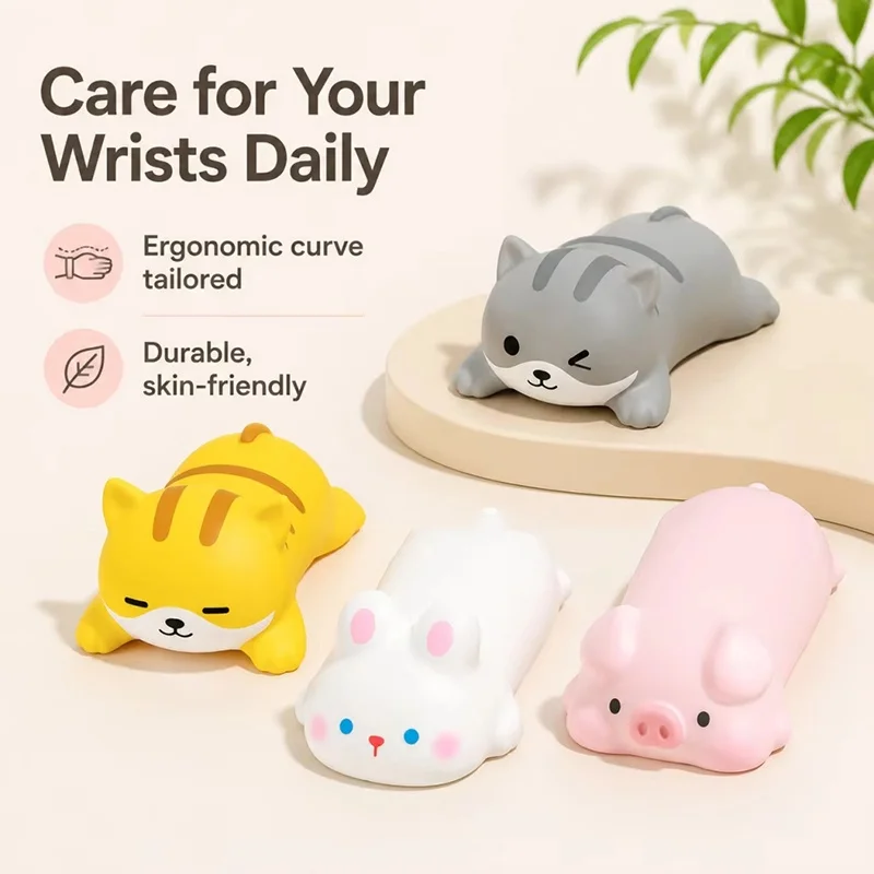 Cute Animal Cute Wrist Rest Support Wrist Mouse Pad Hand Pillow Arm Rest Ergonomics Memory Foam Mouse Pad Office Desktop Lovely