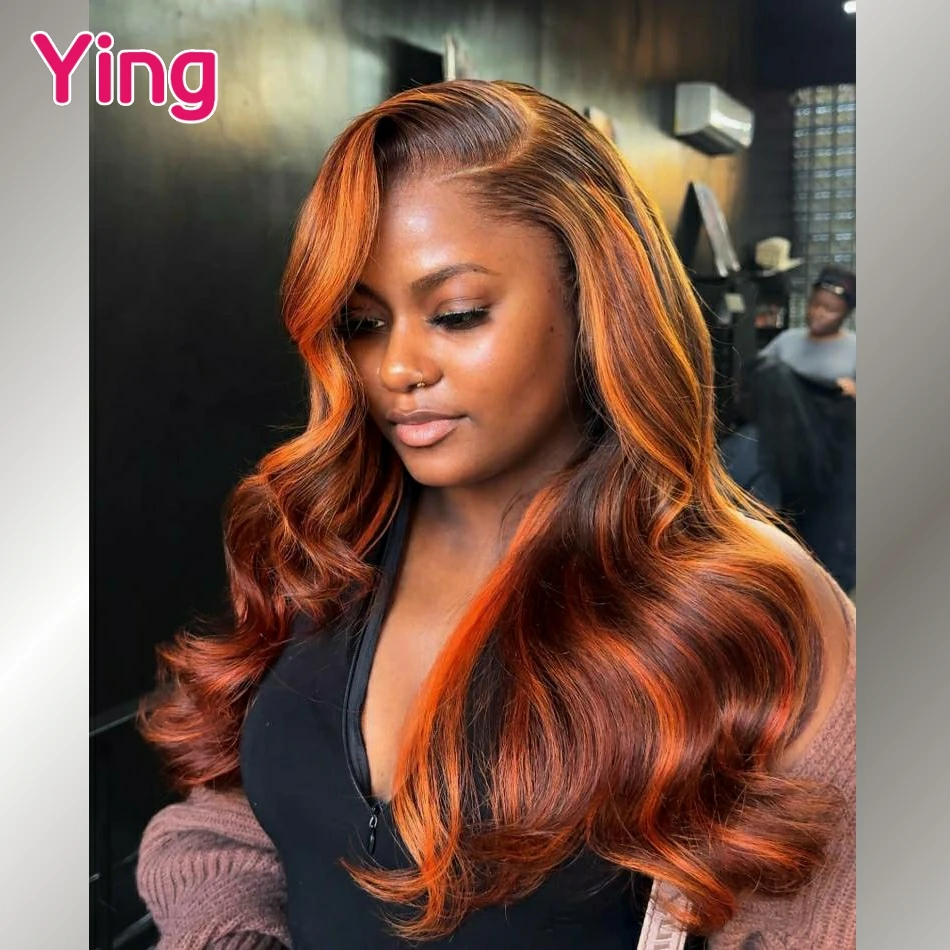 

Burgundy 13x4 Lace Frontal Human Hair Wig Body Wave 13x6 Lace Front Human Hair Wigs Orange Brown Colored 200% Density 30 36 Inch