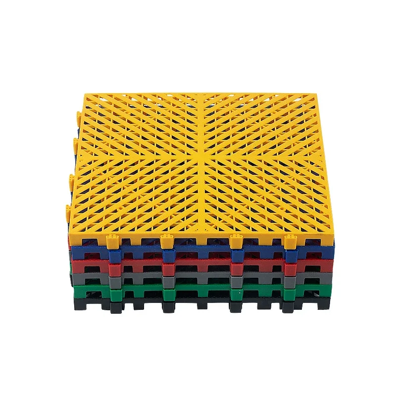10pcs Spliced Hollow Drainage Anti Slip Shower Floor Mat 40*40cm*1.8cm PVC Interlocking Tile For Bathroom Pool Hotel Restroom