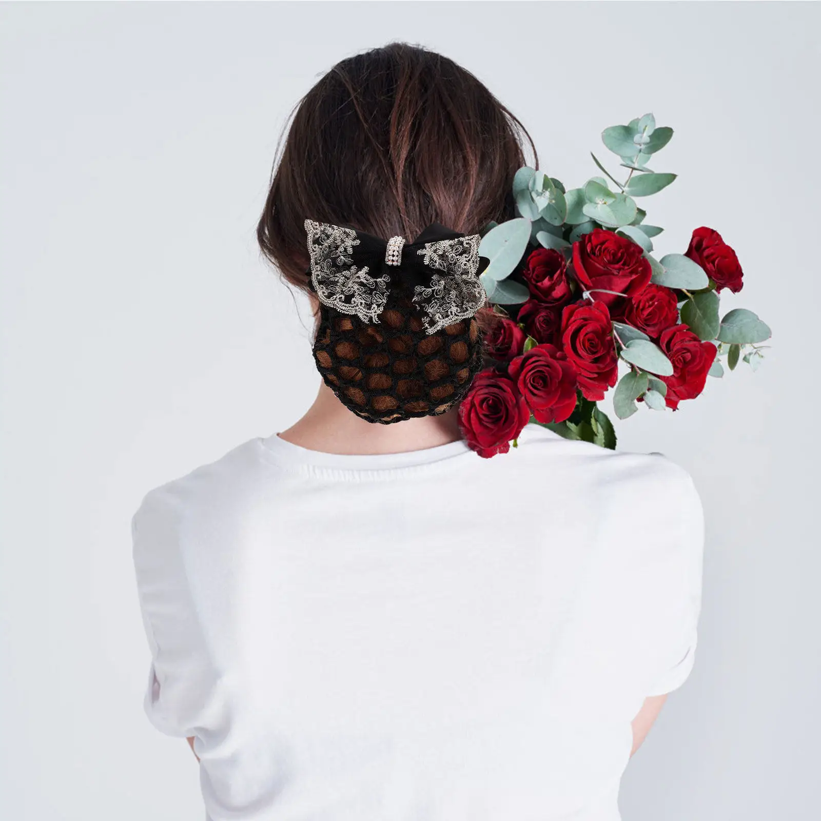 

2 шт. компактных заколок для пучка для женщин, легкая заколка-сетка для волос, аксессуар для прически-пучка, накладка для пучка для танцев, балета, работы