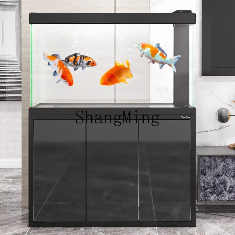 SM fish tank living room household aquarium intelligent ecological fish tank living room floor against the wall large