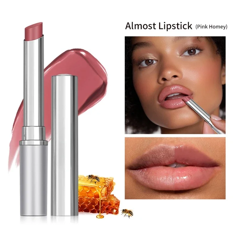 Nuevo bálsamo labial incoloro de miel rosa, lápiz labial hidratante de larga duración, brillo rosa, maquillaje nutritivo, Cosméticos para el cuidado de los labios