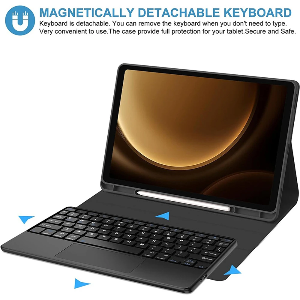 حافظة تابلت لهاتف سامسونج جالاكسي تاب S7 S8 S9 11 بوصة، غطاء لوحة مفاتيح لهاتف سامسونج جالاكسي تاب S9FE S10 FE 10.9 بوصة مع حامل قلم #2