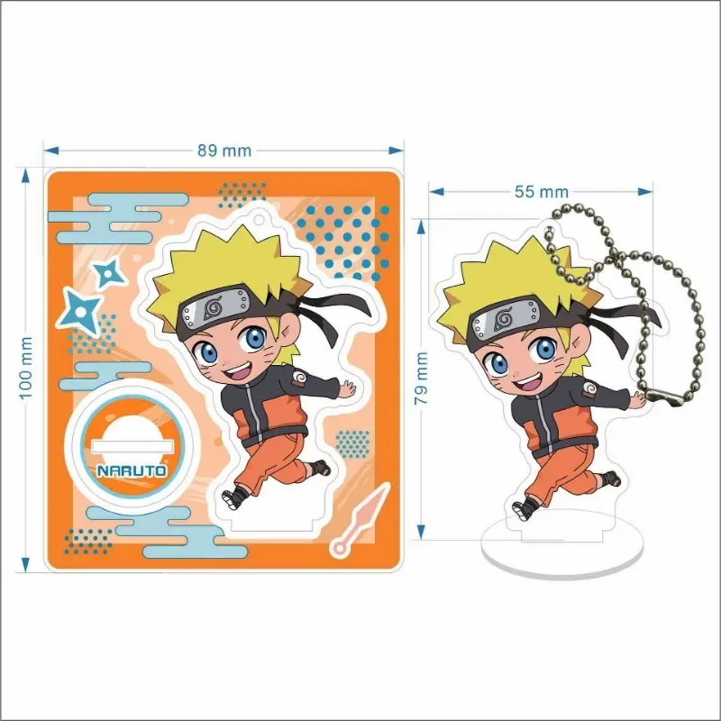 New Naruto Anime Character Keychain Pendant Desktop Ornament Multi-functional Figure Standing Plaque Acrylic Key Ring Accessorie