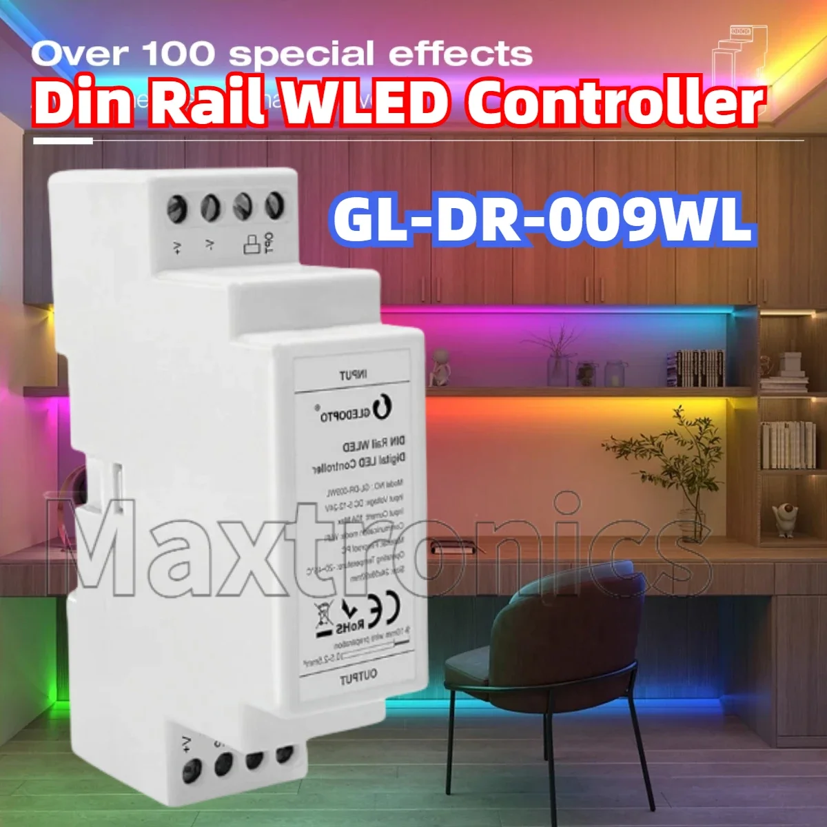 SK6812 WS2812 لتقوم بها بنفسك الوضع الديناميكي Max800 ESP32 Din السكك الحديدية WLED تحكم ل WS2811 TM1814 WS2813 WS2815 LED قطاع ضوء GL-DR-009WL #5