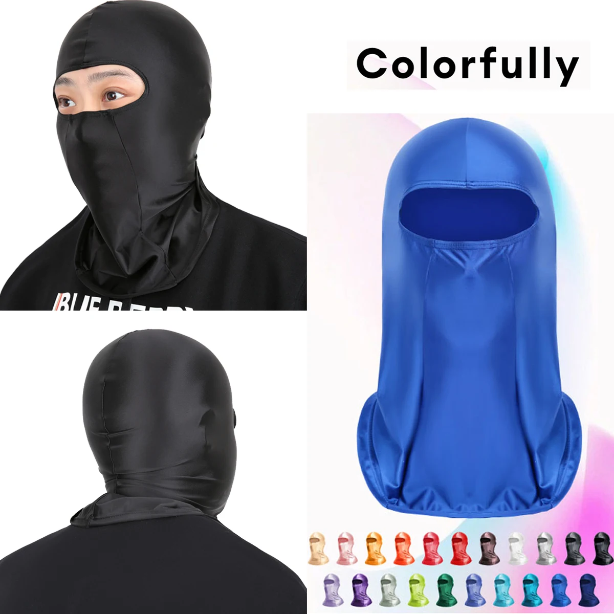 

AMORESY Balaclava Series Unisex Spandex Ice Silk Sun Protection Breathable Outdoor Cycling Windproof Full Face Mask Hat Headband