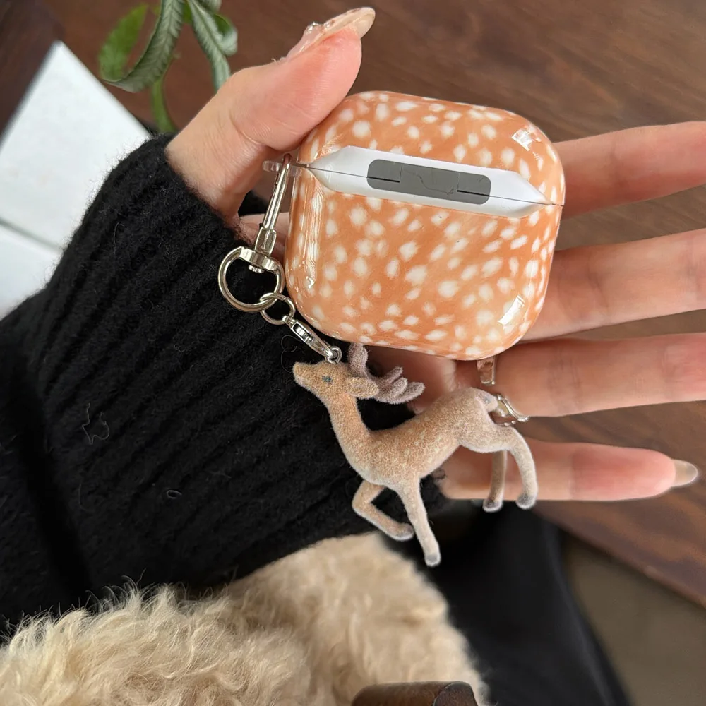 Neujahr süße Hirsch Elch Muster Kopfhörer Fall für Apple Airpods Pro 2 3 4 Pro 2 Pro3 Wireless Headset Abdeckung Soft Case mit Anhänger