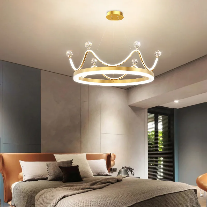 Kid\'s Bedroom Chandelier Crown Pendant Lights Decor for Children\'s Baby Boy Girl\'s Room Living Home Decoration Led Ceiling Lamps
