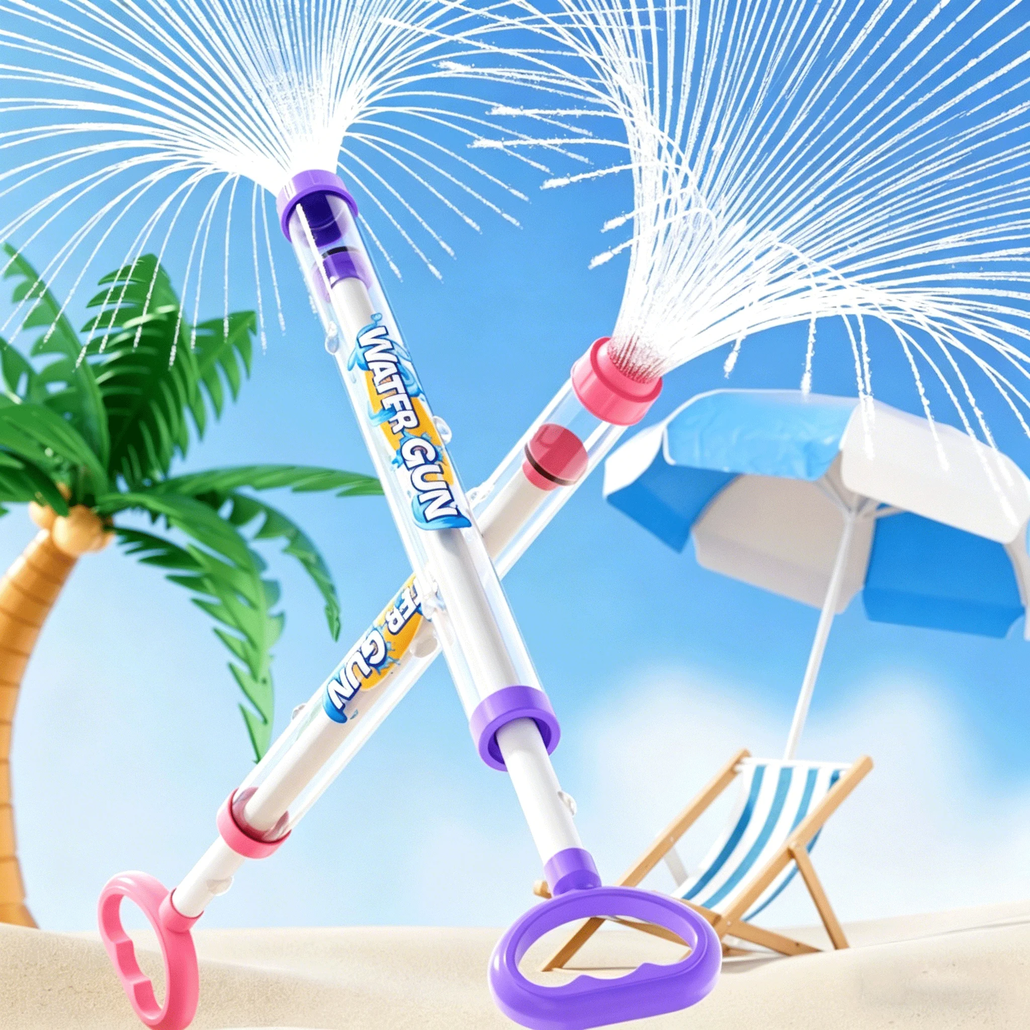 Fireworks Spray Water Outdoor Splash Games for Pool Lawn Activities Pull-Back Water Gun Toy Summer Interactive Water Spray Toys