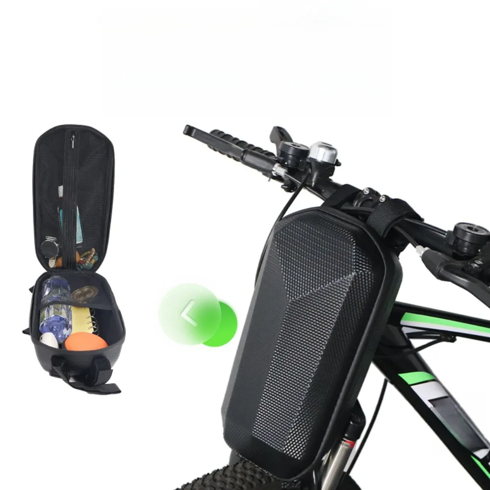Bolsa para Bicicleta y Scooter, Bolsa Rígida Impermeable para Patineta, Bolsa Delantera con Gran Capacidad para Ciclismo Eléctrico, Almacenamiento de Teléfono y Accesorios
