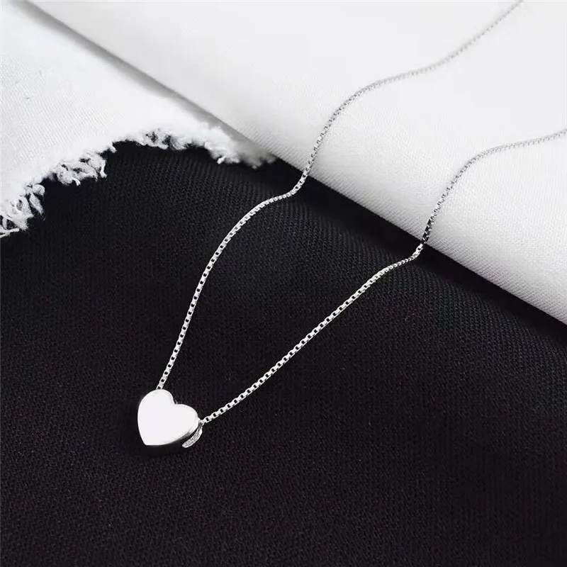 New Trendy 925 Sterling Silver Classics Love Heart Pendant Necklaces For Women Female High Quality Jewelry XN298