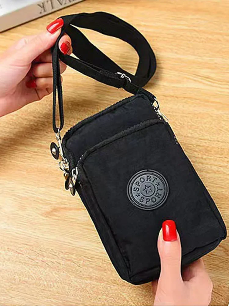 Fashion Simple Crossbody Coin Wristlet Hanging Neck Running Sports Casual Bag For Men For Women Large Capacity