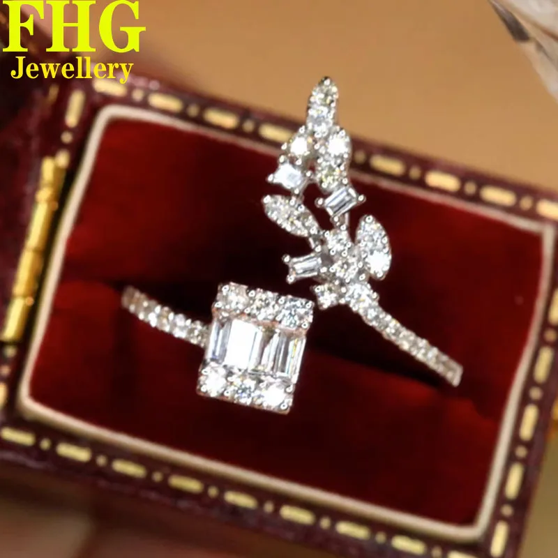 

Real Diamond 18K Au750 White Gold Ring Diamond 0.45Carat Ring Wedding Party Engagement Anniversary Fashion Elegant