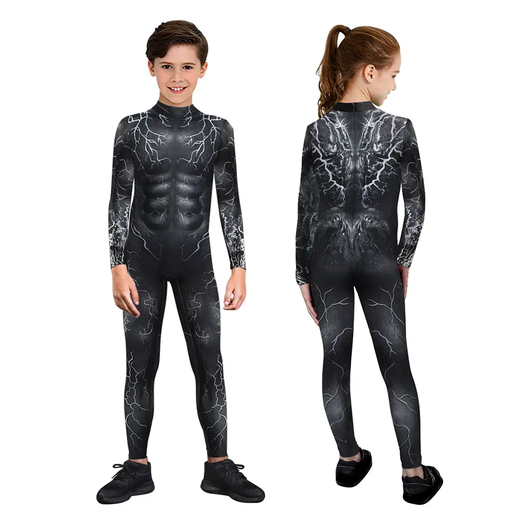 

Venom 2 Cosplay Costume Horror Carnival Party Jumpsuit Boys Girls Party Children Jumpsuit