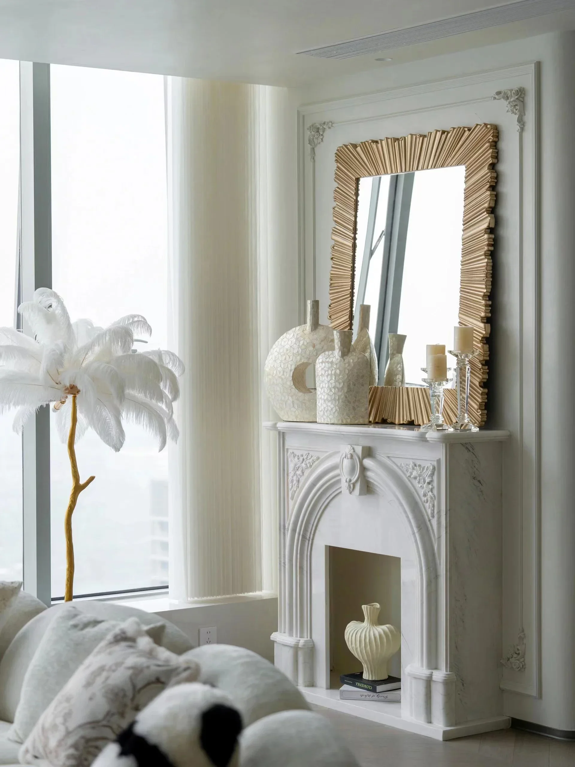 

European full-body wall mirror makeup mirror cloakroom, dressing, horizontal hanging mirror