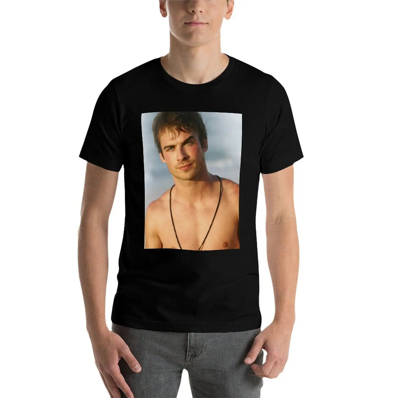 

Ian Somerhalder Damon Salvatore . T-Shirt cotton t shirt man t shirts with prints printed t shirts for man T-Shirt