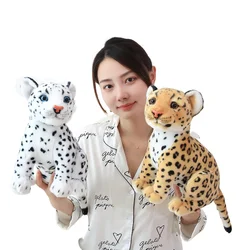 23/27/33CM Lifelike Forest Lion Snow Leopard Plush Toys Simulated Animal Black Leopard Dolls Creative Birthday Decoration Gifts