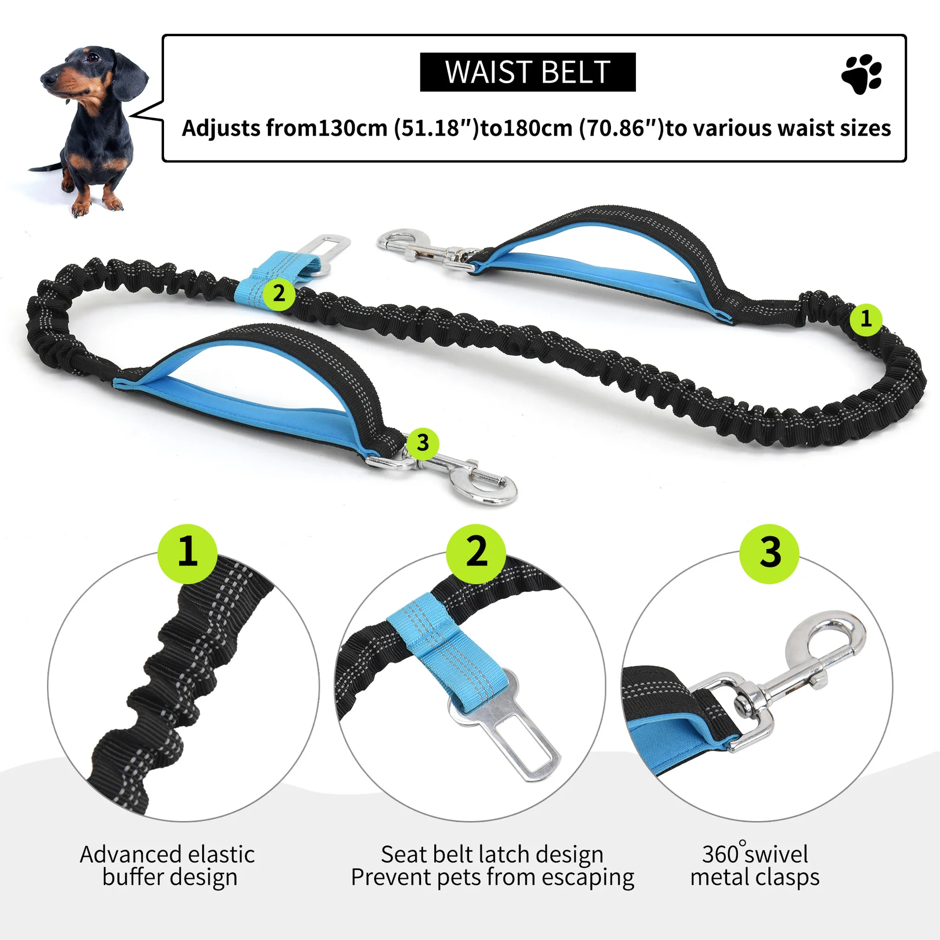 Pet Dogs Walking Waistpack Outdoor Running Sports Waistpack Multifuncional Waterproof Dog Leash Reflexivo Nylon Impermeável