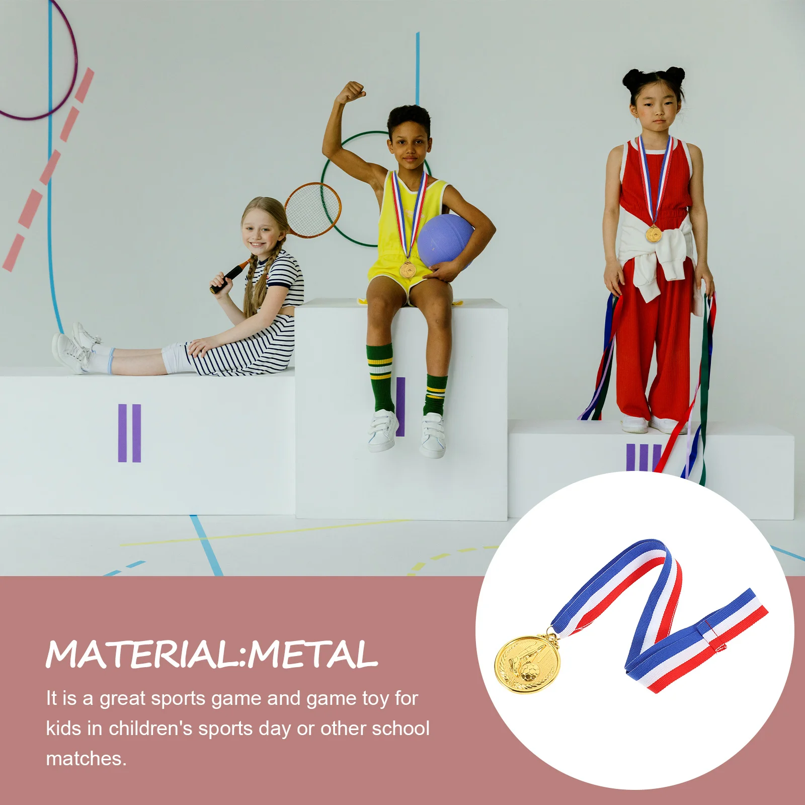 

12pcs Football Soccer Awards Medal For Competition Student Encouragement Medals Students Reward Medals Zinc Alloy Smooth Edge