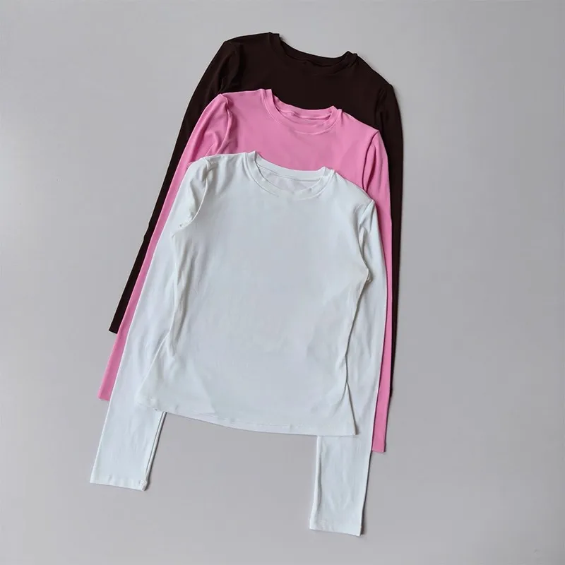 Damen-Langarm-Yoga-T-Shirt, schnelltrocknendes Sport-Top, Workout-T-Shirt, Laufshirt, sexy Bauchfreies Fitness-Gym-Shirt, Sportbekleidung – Detail 8