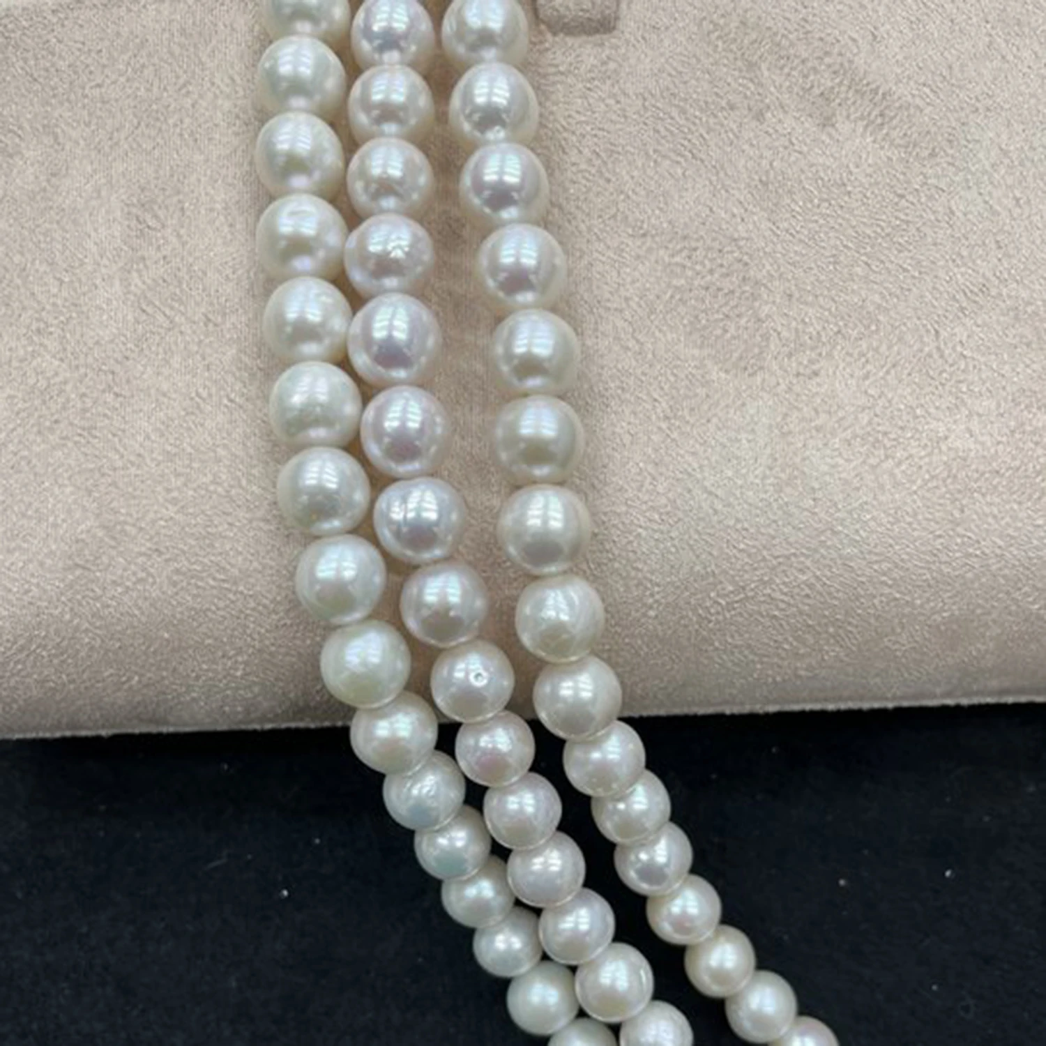 

Round Stripes Natural 10-11mm Freshwater Pearl Spacer Bead Jewelry Make DIY Necklace Bracelet Women Premium Wedding Gift