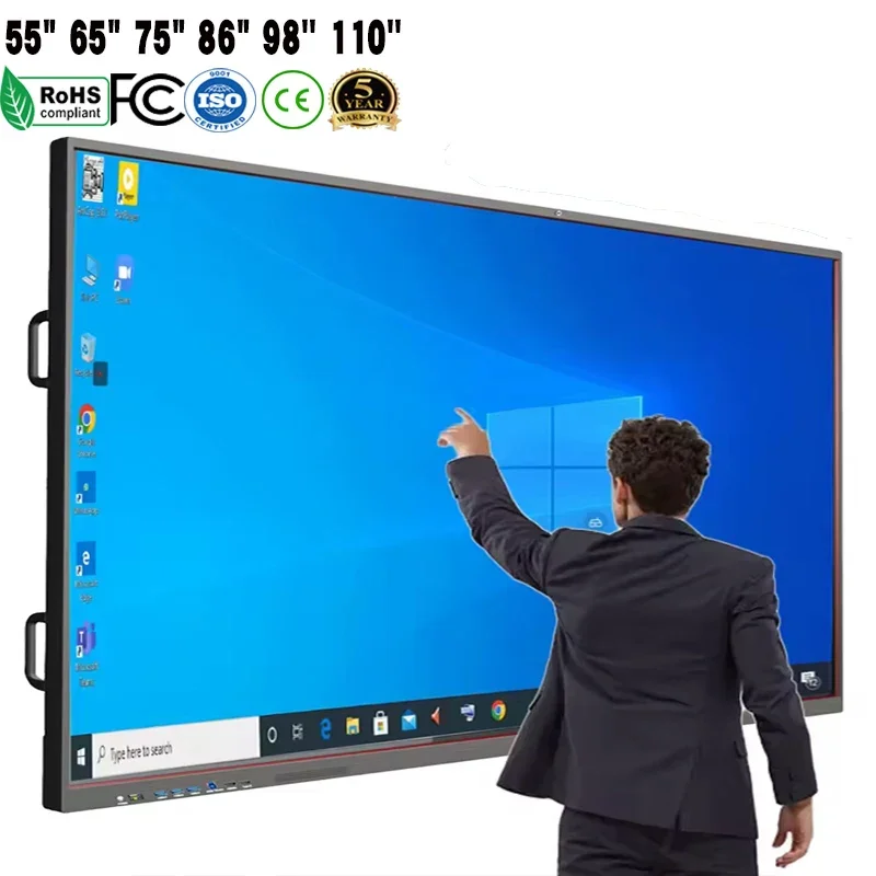 4k Smart Monitor Board LCD Wifi Interaktiv ives Flach bildschirm Touchscreen für Unterricht und Konferenz Interactives Flach bildschirm