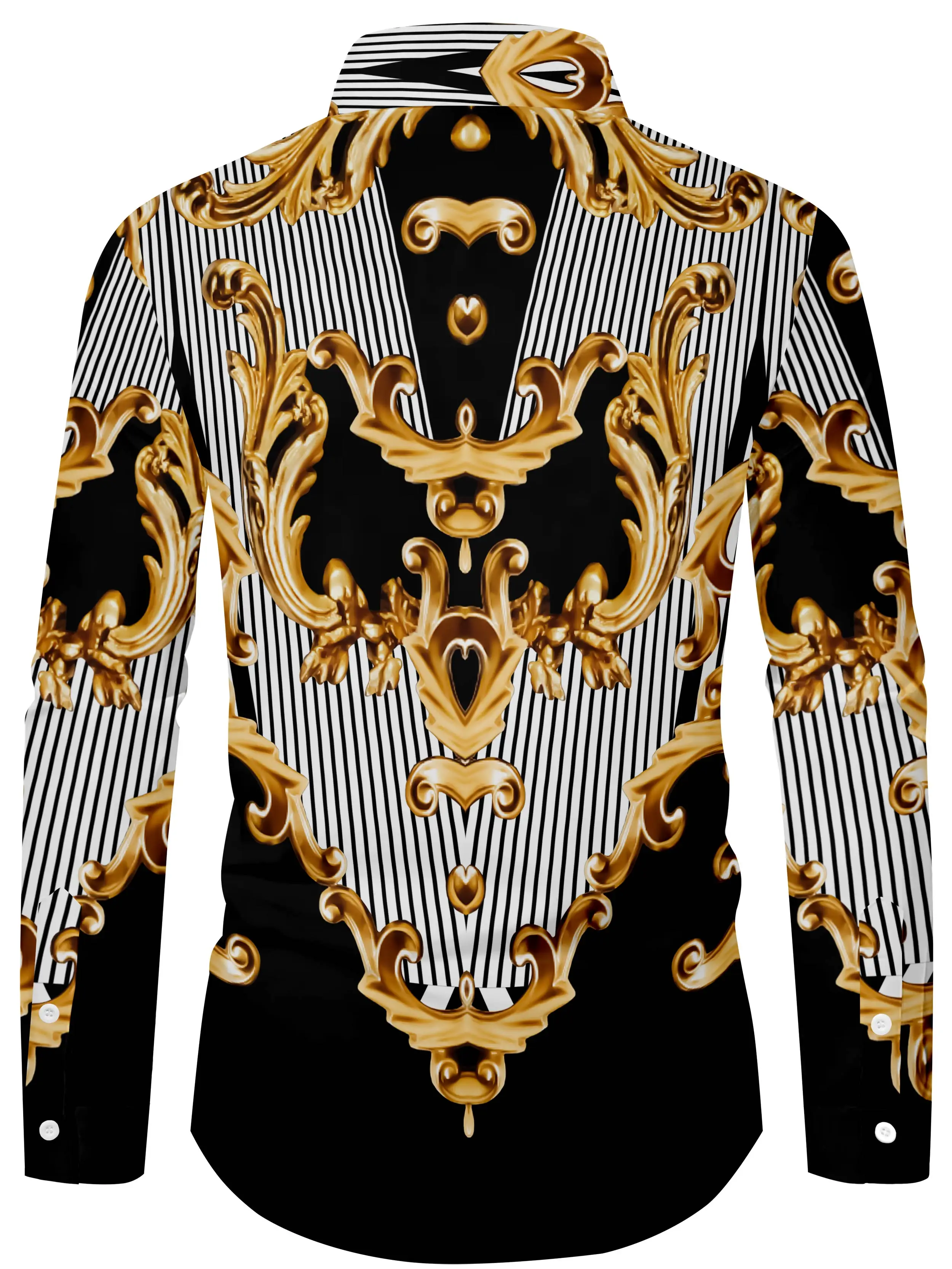 Men's summer fashionable long sleeved shirt with personalized digital printing shirt that can be machine washed and suitable for