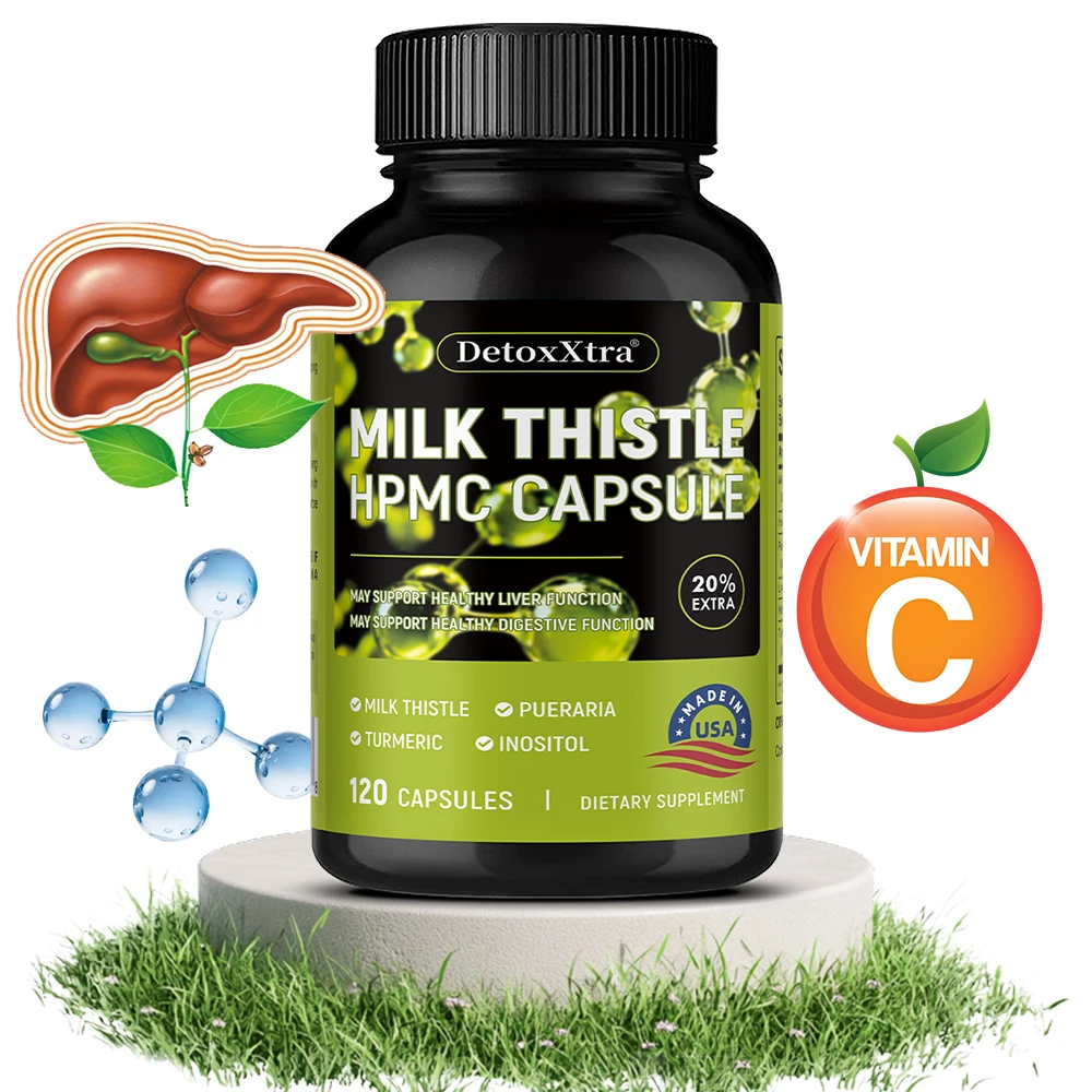 

Milk Thistle Supplement, Extra Strength, Liver Health Support, Antioxidant, Detox, Relieve Bloating, 120 Capsules