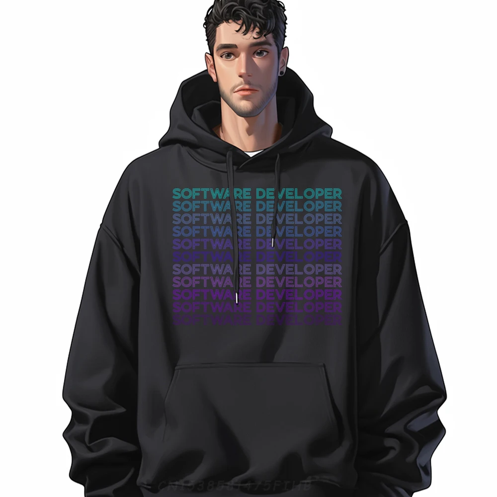 

Software Developer Computer Programmer Retro Graphic Pullover Hoodies Polyester Fiber Man Clothes Big Size