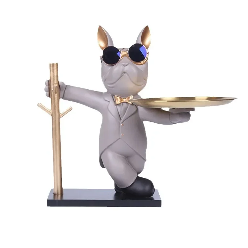 

Скандинавский светлый роскошный декоративный поднос-бульдог для тумбы под телевизор, украшение для гостиной, креативный декор для рабочего стола