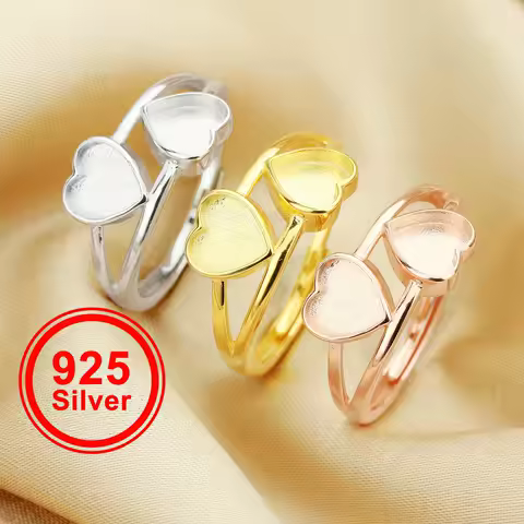 6MM Keepsake Breast Milk Resin Heart Bezel Ring Settings,Solid 925 Sterling Silver Rose Gold Plated Ring,DIY Ring 1294598