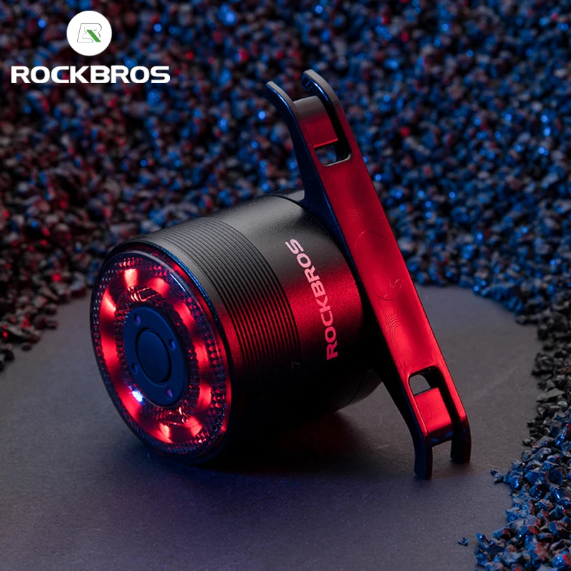 ROCKBROS-enquêter arrière de vélo aste de type C, lampe colorée, feu arrière de vélo, aluminium, VTT, route, dégager, tige de dégager, feu arrière