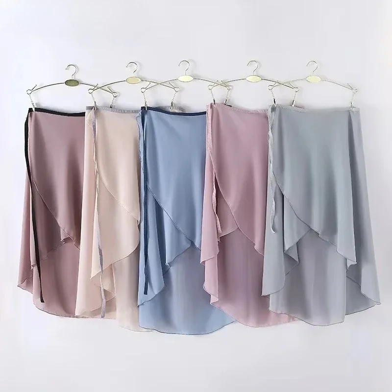Chiffon Ballet Wrap Skirt for Girls Women Teacher Gymnastics Practice Skirt Lightweight for Ballet & National Dance Wear