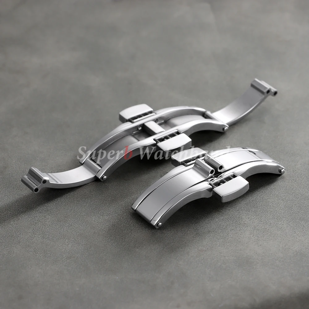 مشبك من الفولاذ المقاوم للصدأ مشبك من الفولاذ الصلب ساعة ضغط مزدوج مشبك فراشة لتيسو 1853 T035617 T035439 ملحقات الساعة