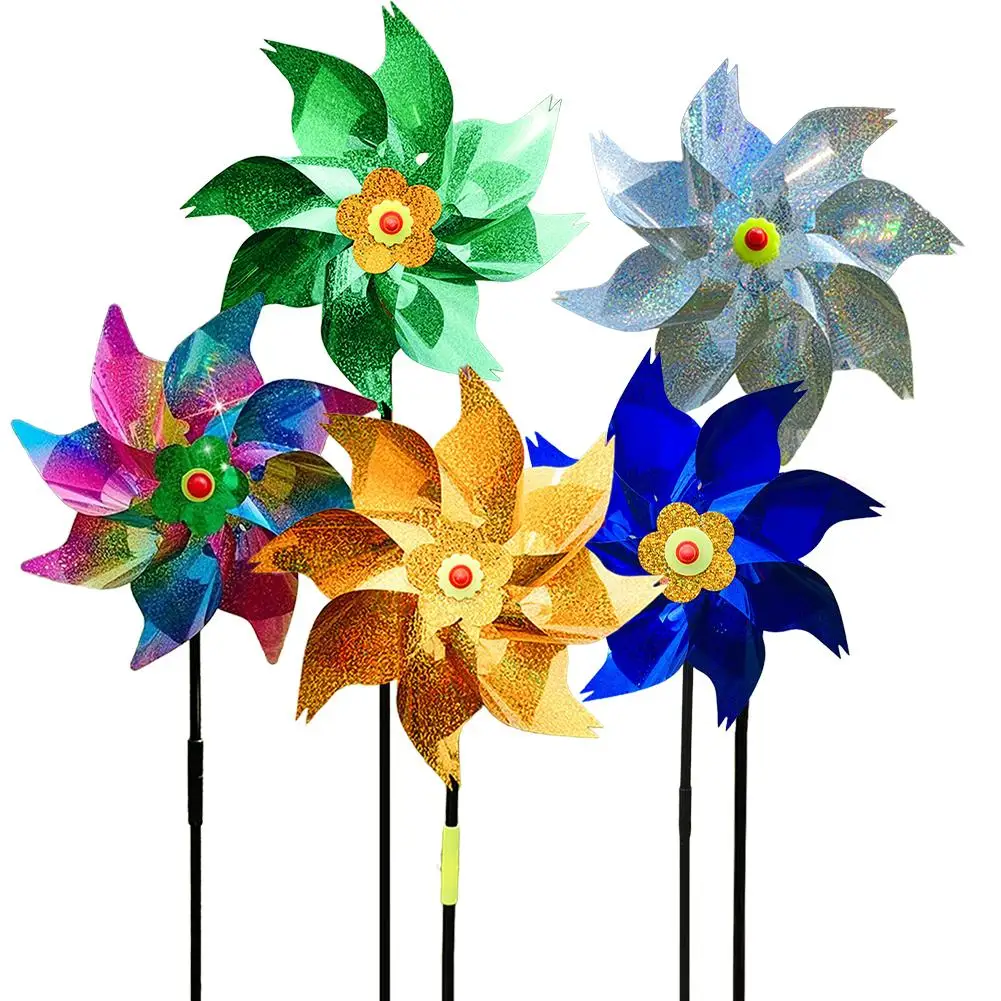 1pc Windmill Bird Repellent Decoration Bird-Scaring Wind Spinner Children Kids Easy Installation Garden Orchard Protection
