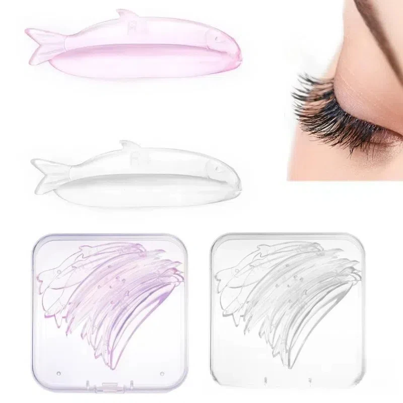 Macio Confortável 3D Eyelash Perming Curler Pad, Ferramentas 3D Eyelash, Acessórios de Maquiagem, Fish-Shaped Cílios Silicone Junta, 5 Pares