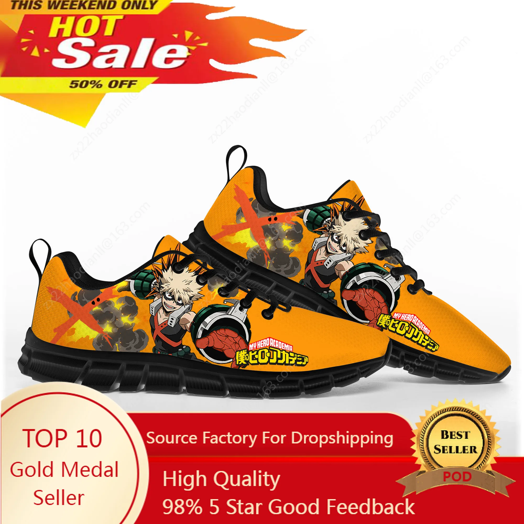 

Bakugou Katsuki My Hero Academia Sports Shoes Mens Womens Teenager Kids Children Sneakers Casual Custom High Quality Couple Shoe