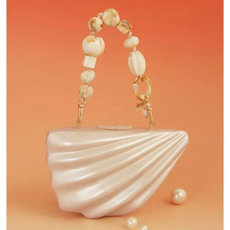 Europe And The United States Fashion Acrylic Shell Chain Handbag Party Party Dinner One Shoulder Oblique Span Women's Bag Trendy