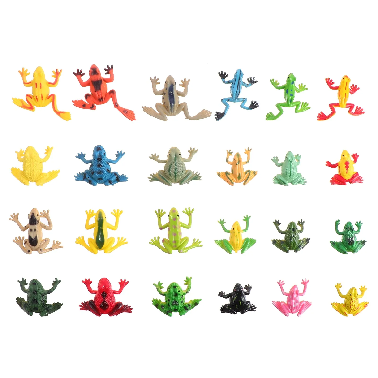 

24Pcs Simulation Frogs Assorted Textures Waterproof Safe PVC Kids DIY Decoration Mini Frogs Figures for Aquarium Pond Garden