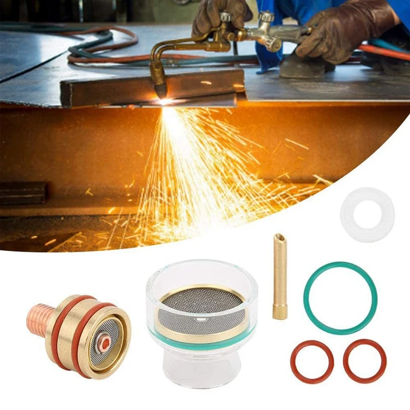 TIG Gas Lens Collet consumabile Kit torcia per saldatura TIG con anello in plastica bianca modello per WP9 WP20