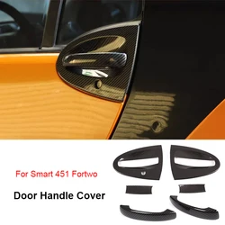 For Mercedes Smart 451 Fortwo 2009-2014 Carbon Fiber ABS Styling Accessories 451 Car Door Handle Cover Protector Sticker