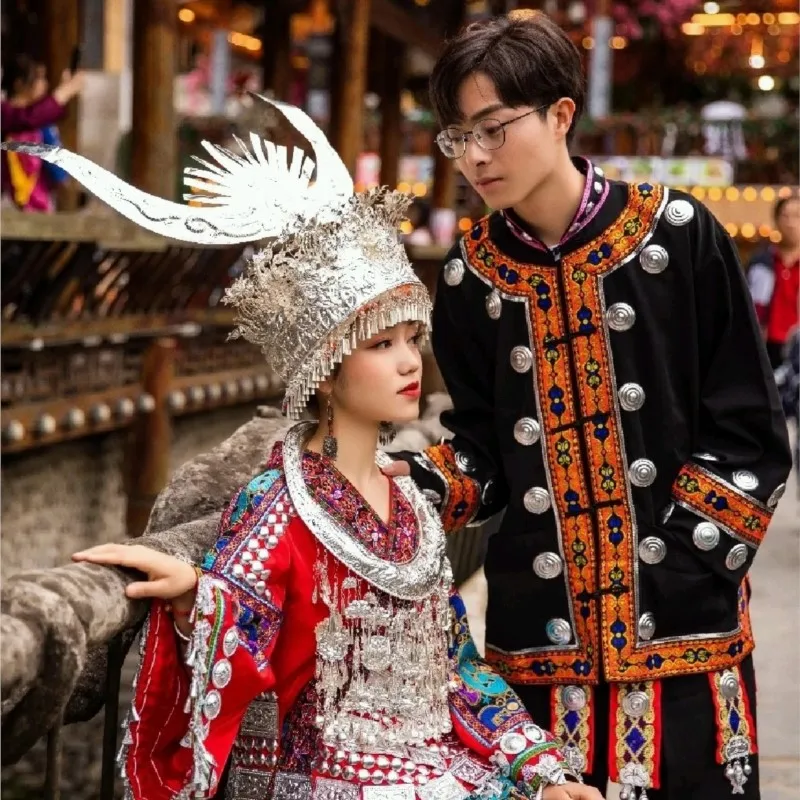 新しい民族衣装高級頭飾り襟衣装ホスト写真撮影