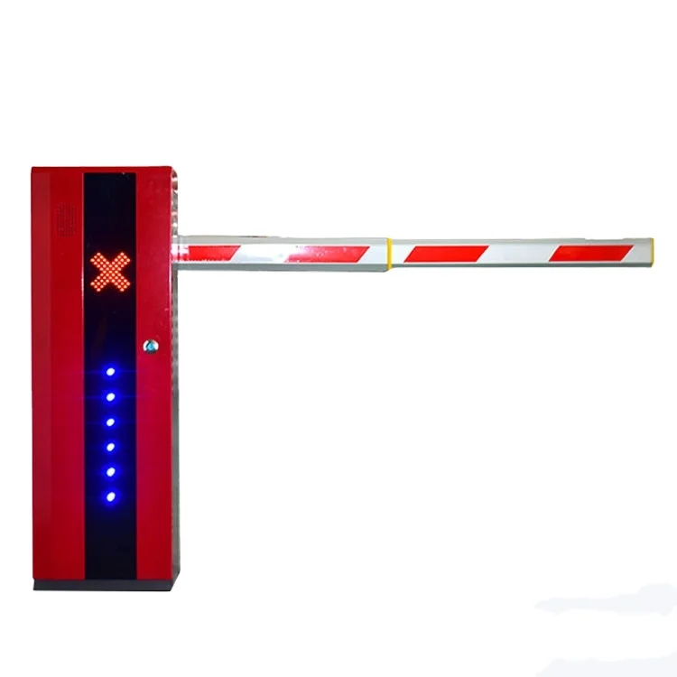 Heavy duty road 0.8 sec security rising smart highway barrier motorised auto gate with led light