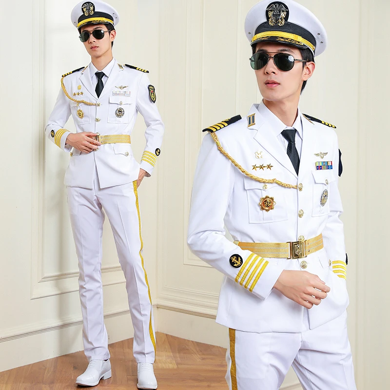 Pilot Uniform Captain Jacket Pants Aviation Air Force Stage Show Costumes Security Overalls Work Clothes Pilot Suit Costume