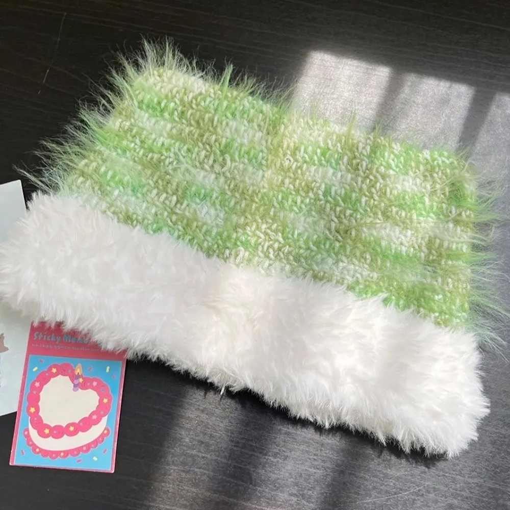 Cute Knitted Cat Ear Hat Soft Cuffed Brim Cold Protection Knit Beanie Warm Hat Autumn Wear